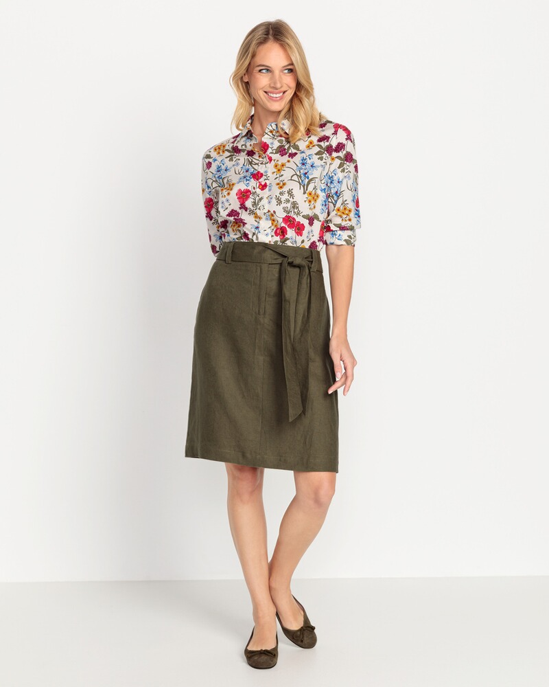 Hemdbluse mit floralem Allover, HIGHMOOR