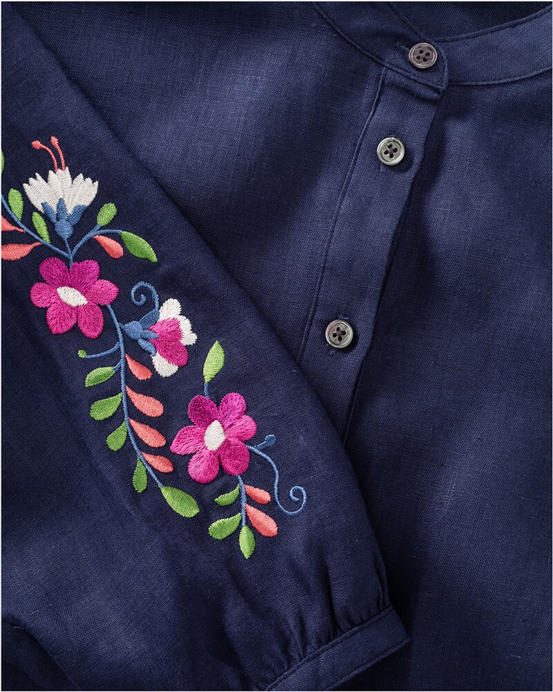 Bluse mit Blumenstickerei, REITMAYER