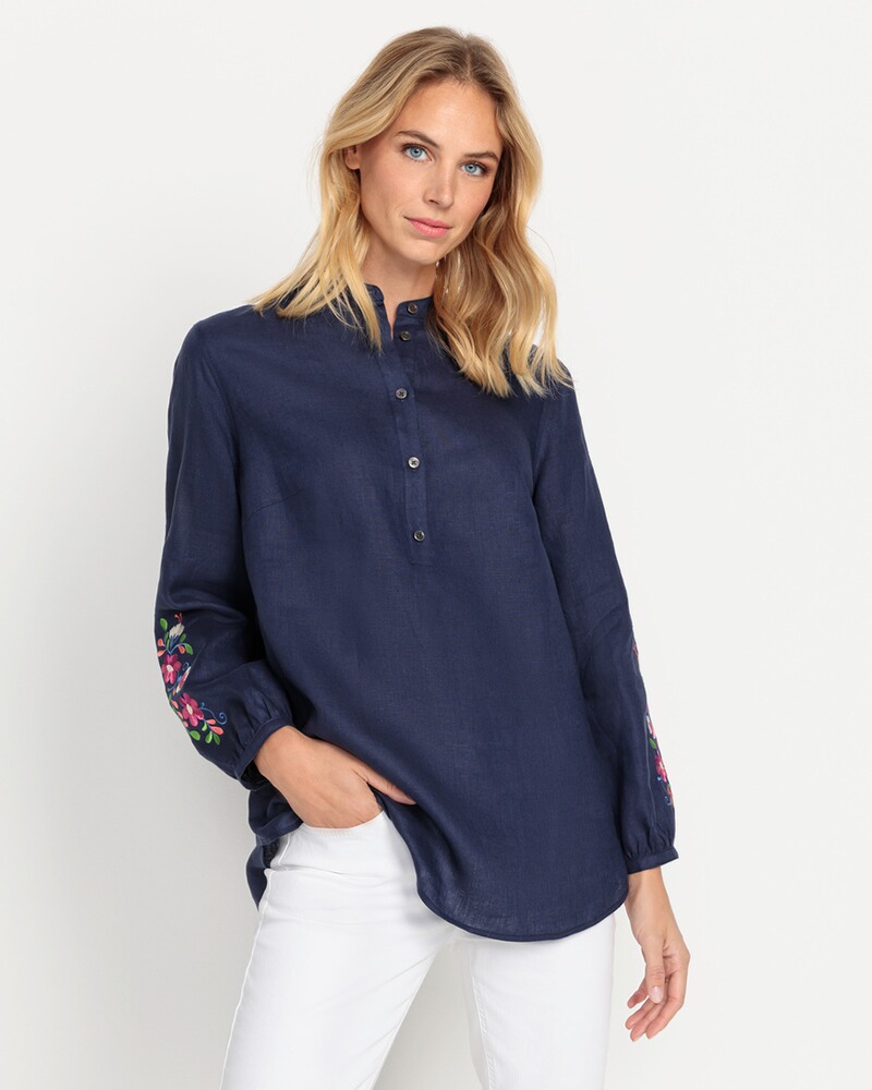 Bluse mit Blumenstickerei, REITMAYER
