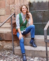 Stehkragenbluse mit Blumenmuster, REITMAYER