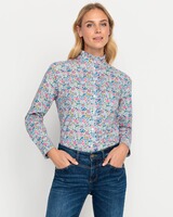 Stehkragenbluse mit Blumenmuster, REITMAYER