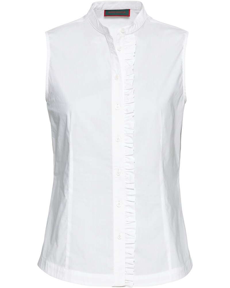 Ärmellose Bluse mit Stehkragen