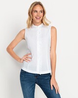 Ärmellose Bluse mit Stehkragen, REITMAYER