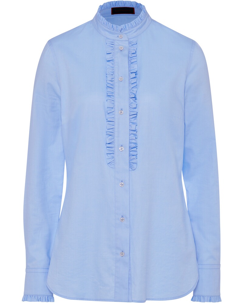 Stehkragenbluse mit Rüschen