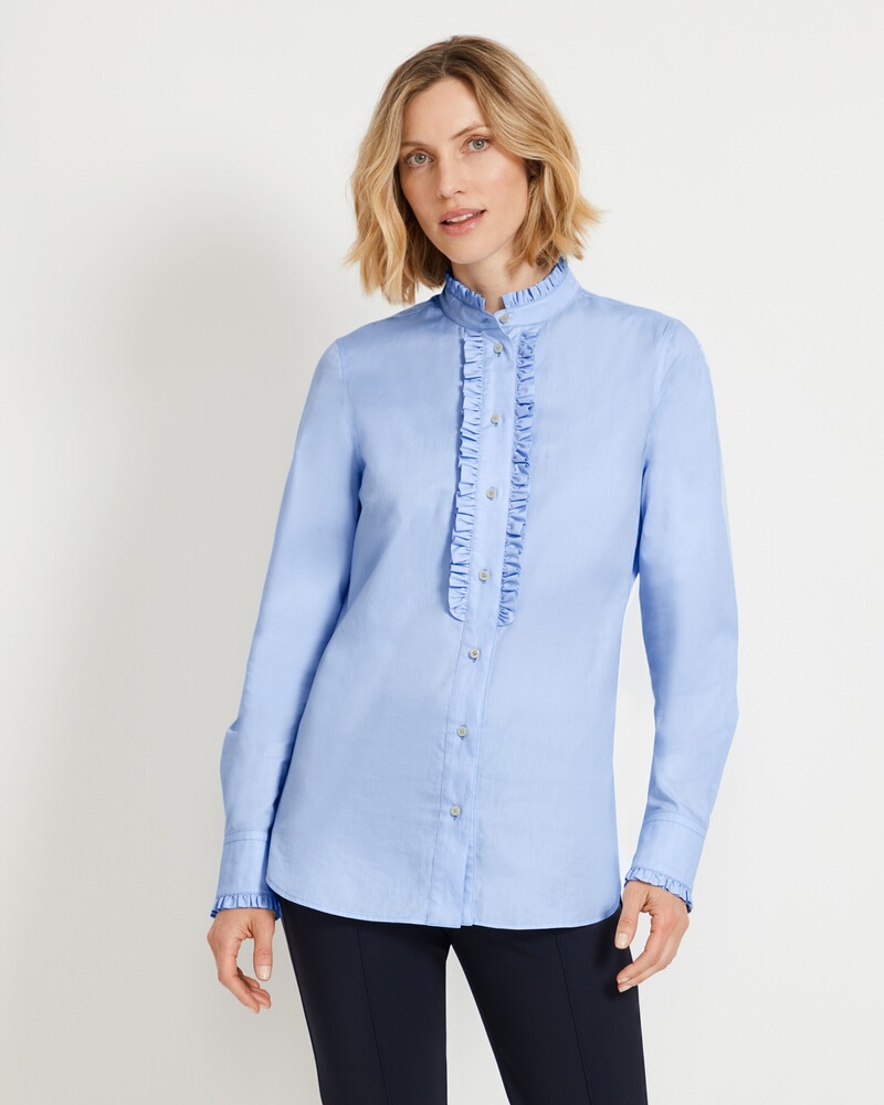 Stehkragenbluse mit Rüschen, REITMAYER