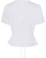 Halbarm-Leinenbluse mit Spitze, Luis Steindl