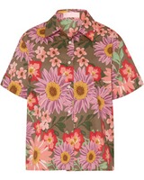 Halbarm-Hemdbluse mit Blumen, Brigitte von Schönfels