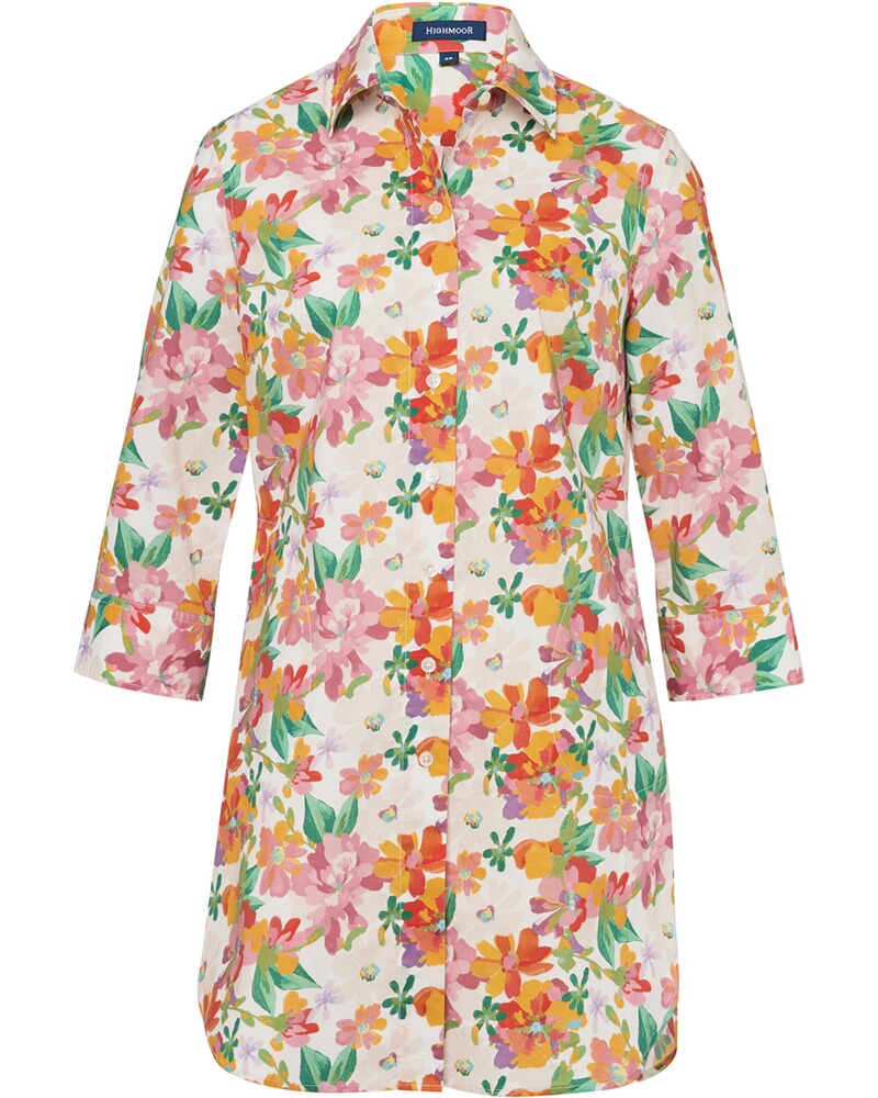 Lange Bluse mit Blumenmuster