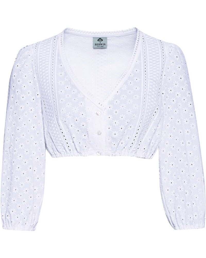 Bestickte Dirndlbluse mit Spitze