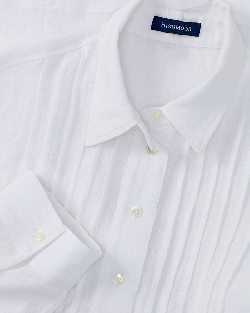 Leinenbluse mit Biesen, HIGHMOOR