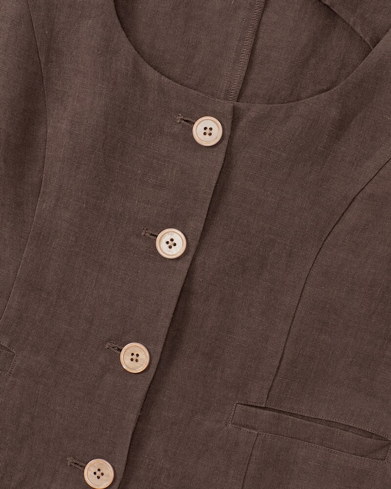 Blusentop aus Leinen, HIGHMOOR