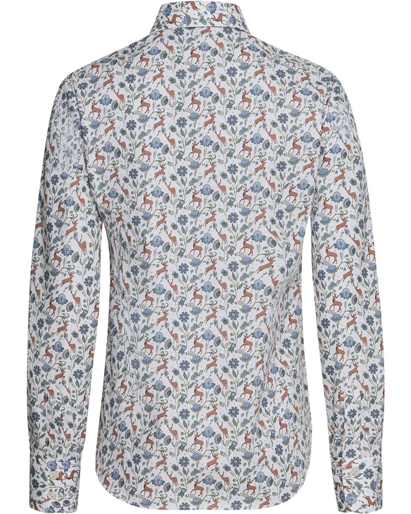 Popeline-Blumenbluse mit Hirschen, Luis Steindl