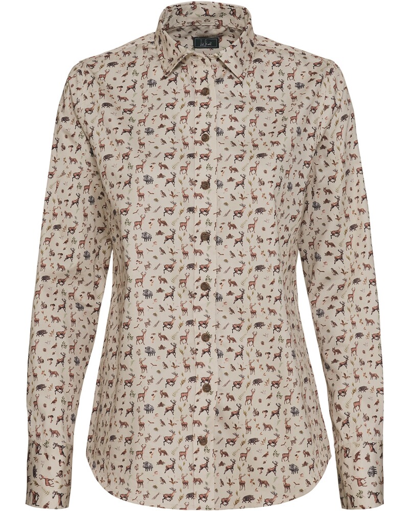 Blouse essentielle à manches longues, motif animaux de la forêt, Luis Steindl