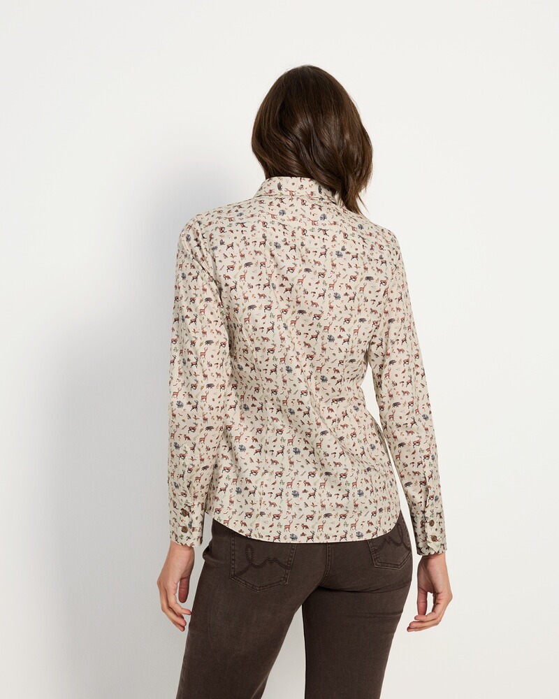 Blouse essentielle à manches longues, motif animaux de la forêt, Luis Steindl