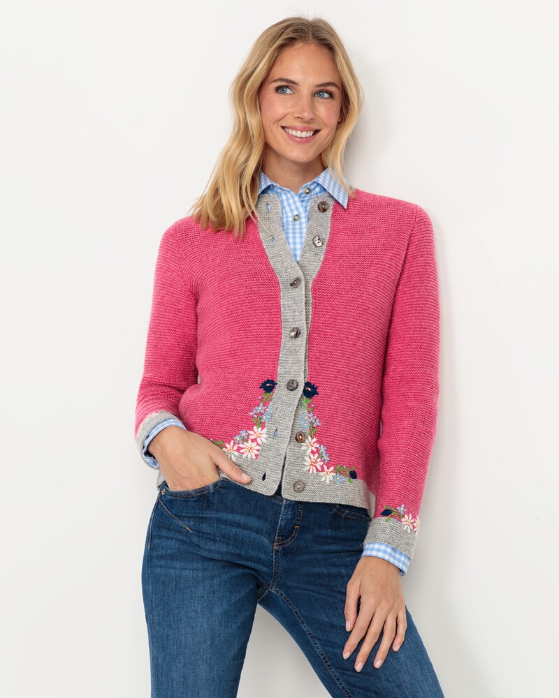 Cardigan gauche à fleurs, Luis Steindl