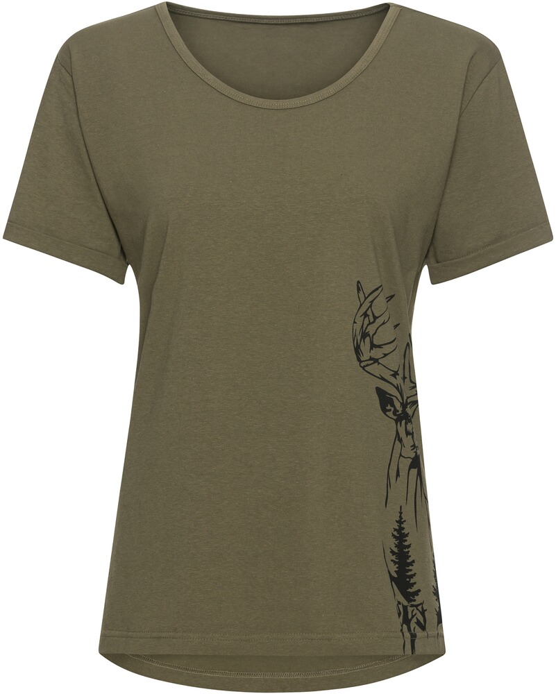Damen T-Shirt Hirsch-Print