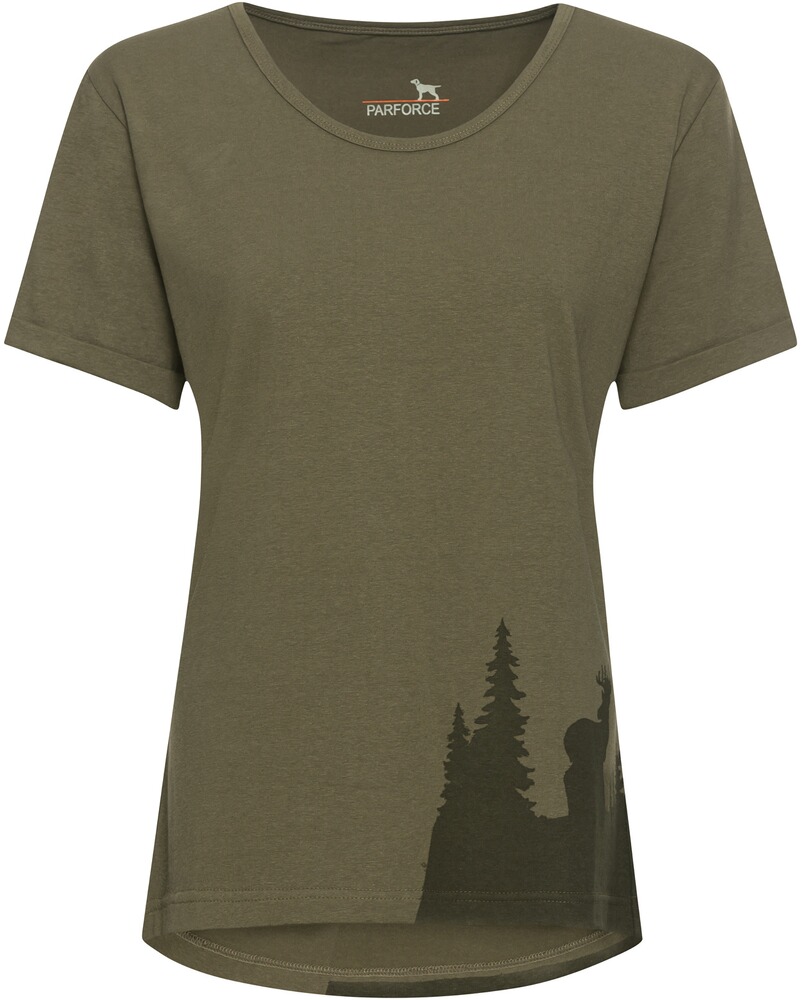 Damen T-Shirt Rotwild Silhouette