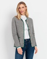 Linksstrickjacke mit Blumenstick, REITMAYER