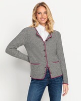 Linksstrickjacke mit Blumenstick, REITMAYER