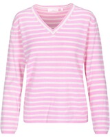 BvS Cashmere V-Pull. striped pink, Brigitte von Schönfels