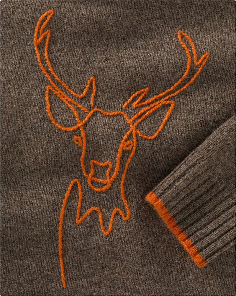 Pullover mit Hirschmotiv, Brigitte von Schönfels