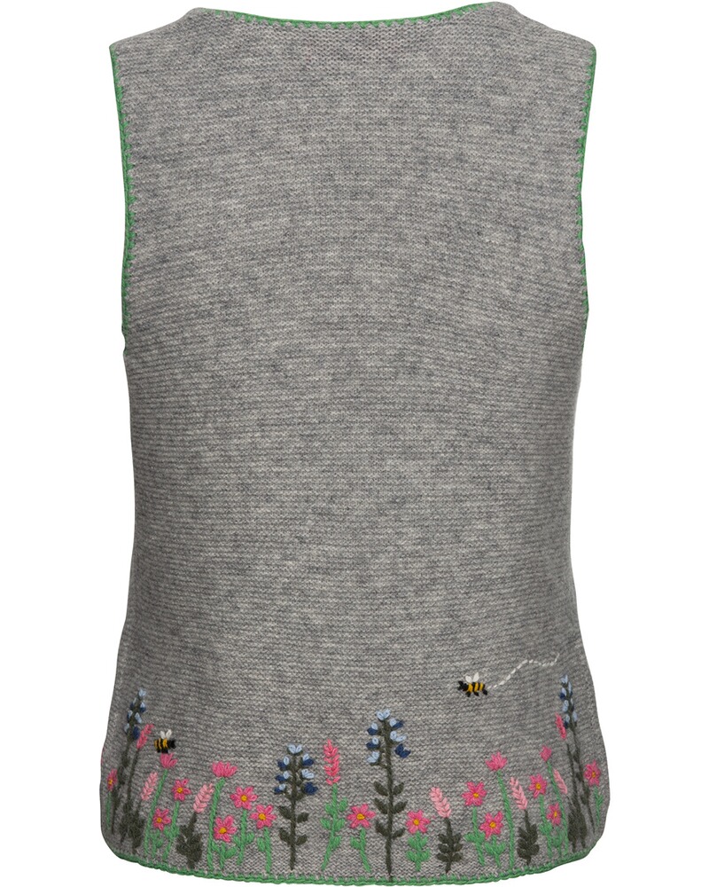 Kurze Strickweste mit Blumenstickerei, REITMAYER