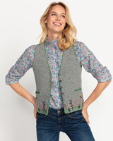Kurze Strickweste mit Blumenstickerei, REITMAYER
