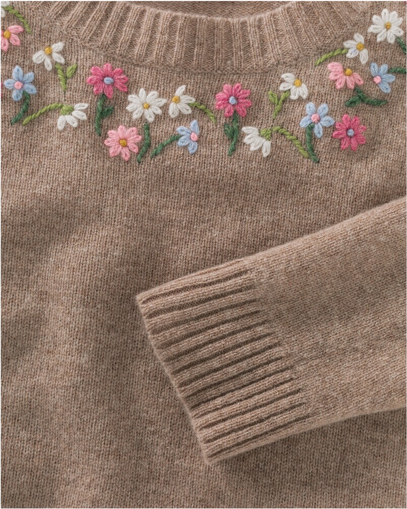Strickpullover mit Blumenstick, REITMAYER