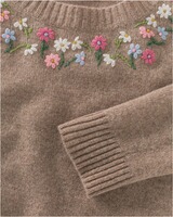 Strickpullover mit Blumenstick, REITMAYER