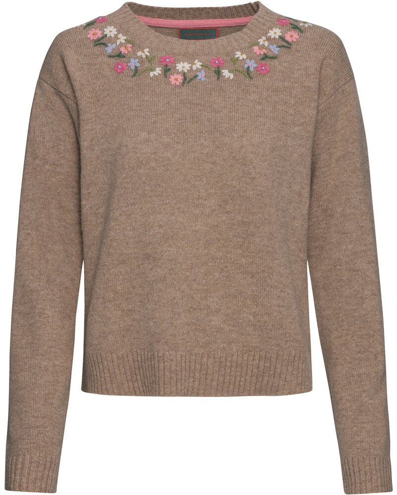 Strickpullover mit Blumenstick