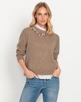 Strickpullover mit Blumenstick, REITMAYER