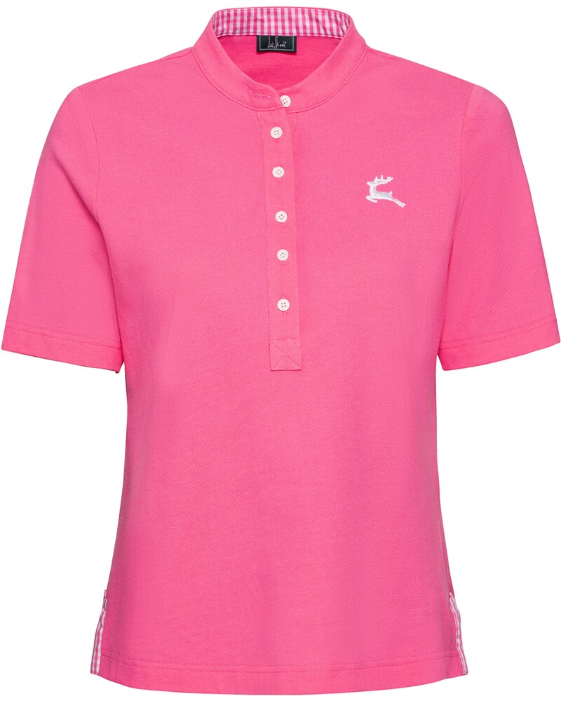 Piqué-Shirt mit Vichykaro-Details