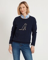 Strickpullover mit Hund, Brigitte von Schönfels