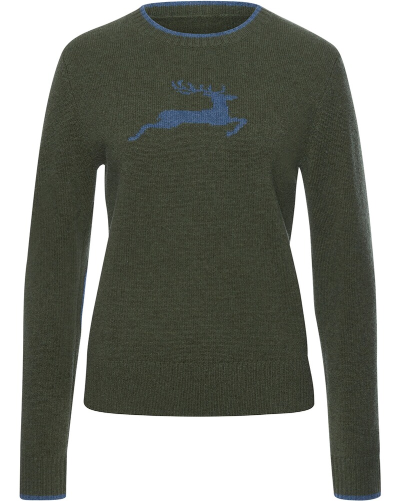 Strickpullover mit Hirschmotiv