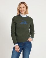 Strickpullover mit Hirschmotiv, REITMAYER