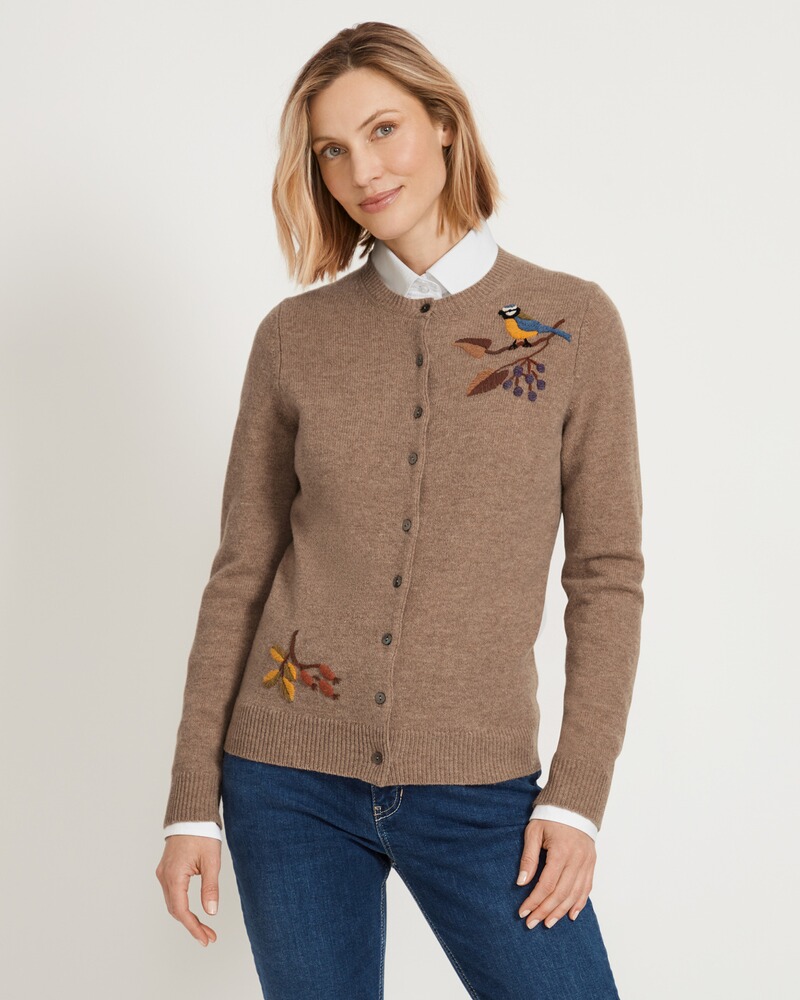 Strickcardigan mit Stickerei, HIGHMOOR