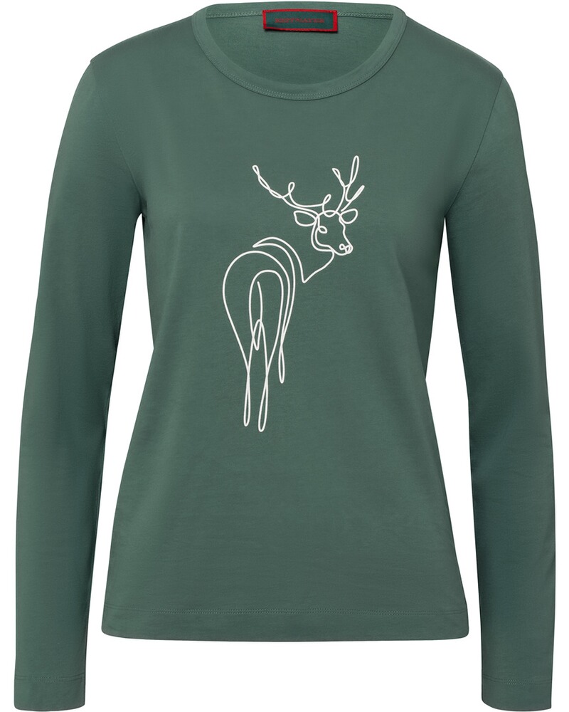 Langarm-Shirt mit Hirschdruck