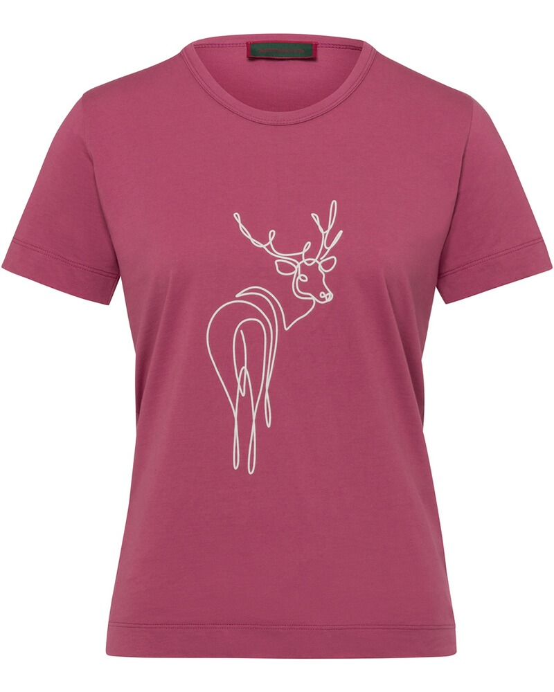 Kurzarm-Shirt mit Hirschdruck