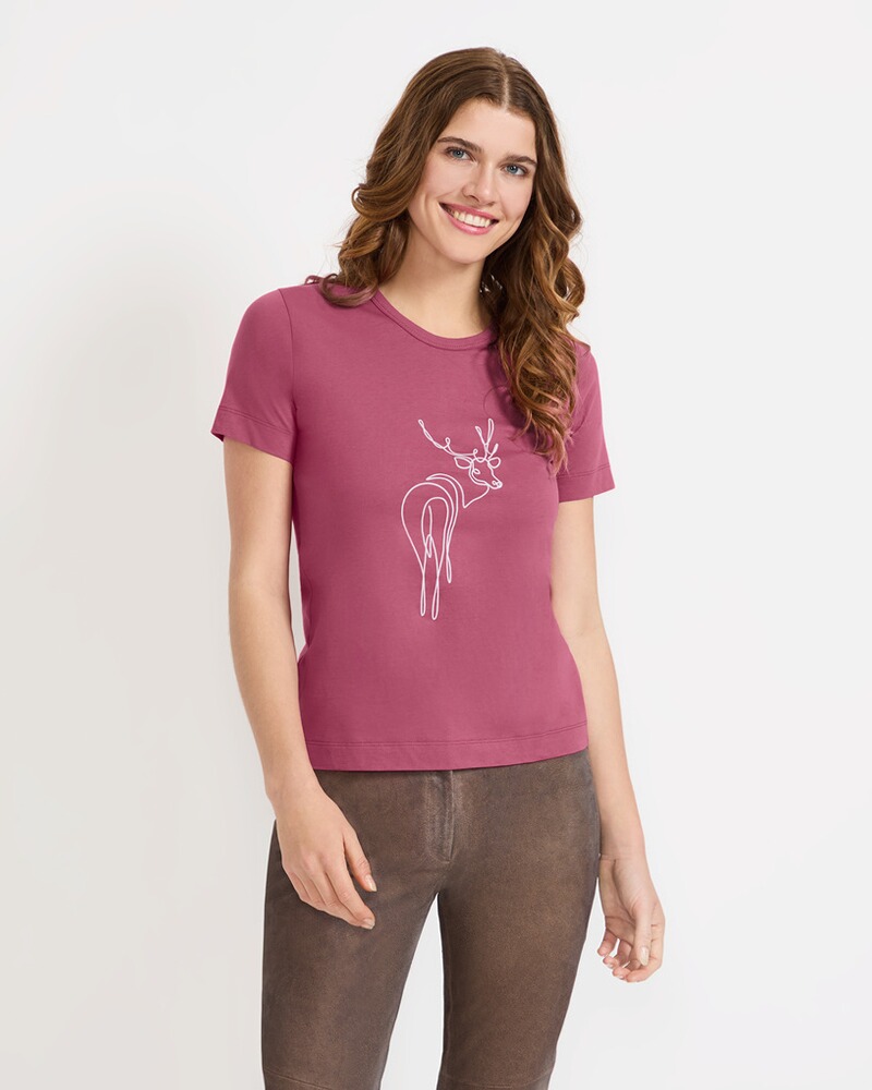Kurzarm-Shirt mit Hirschdruck, REITMAYER