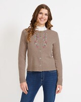 Cardigan mit Blumenstick, REITMAYER