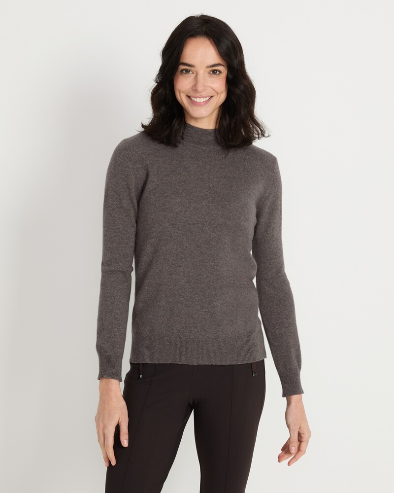 Cashmere stand-up collar sweater, Brigitte von Schönfels