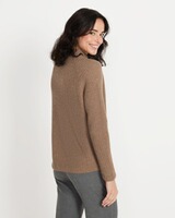 Cashmere stand-up collar sweater, Brigitte von Schönfels