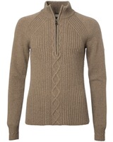 Damen Troyer Stella Half Zip Wool, Chevalier