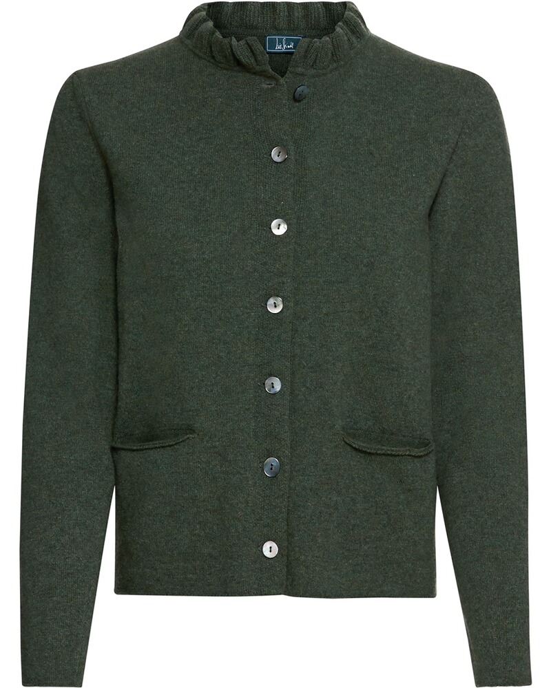 Strickjacke mit Rüschenkragen