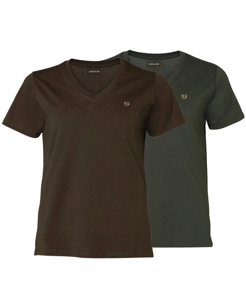 Damen Doppelpack T-Shirts mit V-Ausschnitt