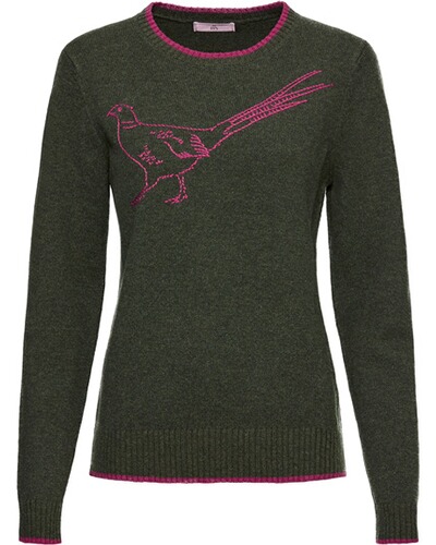 Pullover mit Fasanmotiv, Brigitte von Schönfels