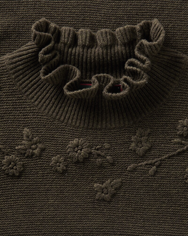 Rüschenpullover mit Stickerei, Reitmayer