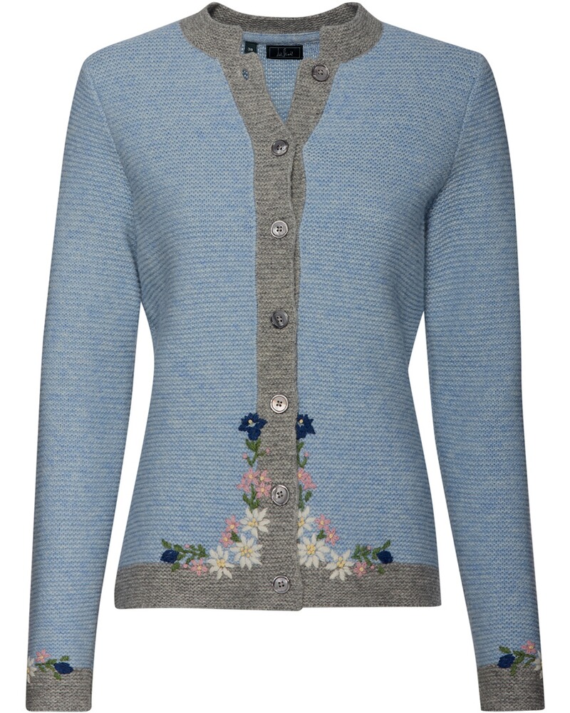 Linksstrickjacke mit Blümchen