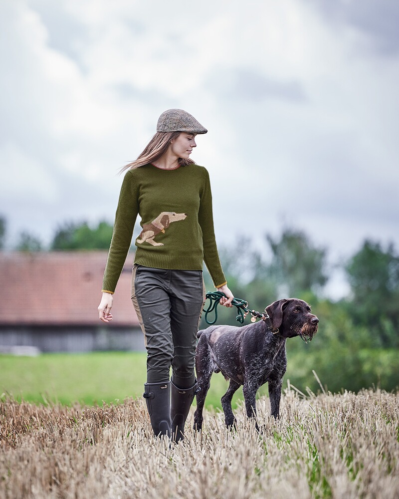 Pullover mit Dackelmotiv, Brigitte von Schönfels