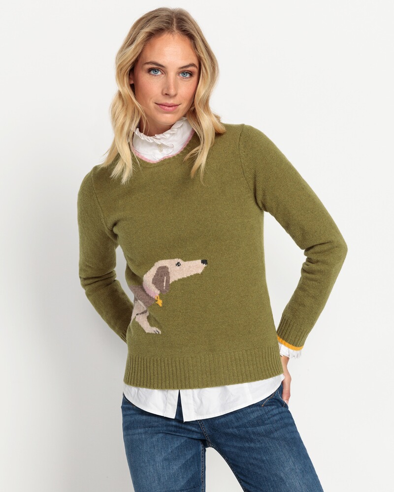 Pull à motif teckel, Brigitte von Schönfels